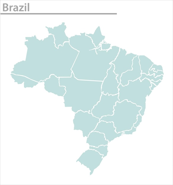 Brazil map illustration vector detailed Brazil map with all states