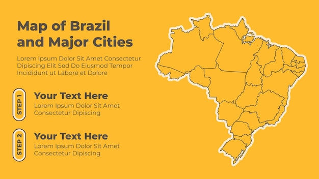 Brazil map infographic presentation template