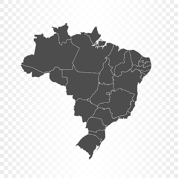 투명에 고립 된 브라질지도