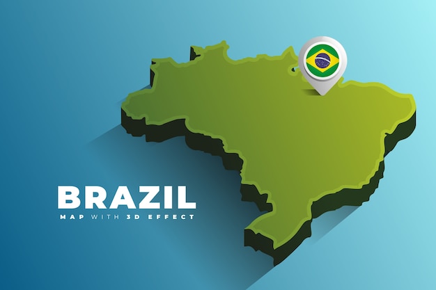 Vector brazil map location pin