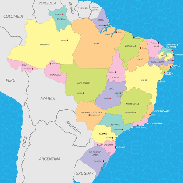 ブラジルの地図ベクトル