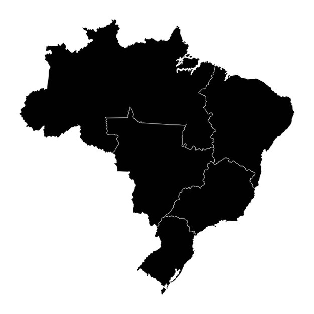 Brazil map with regions Vector Illustration