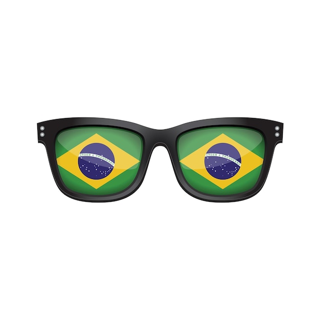 Occhiali da sole alla moda della bandiera nazionale del brasile