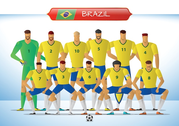 Vector brazil national football team for international tournament