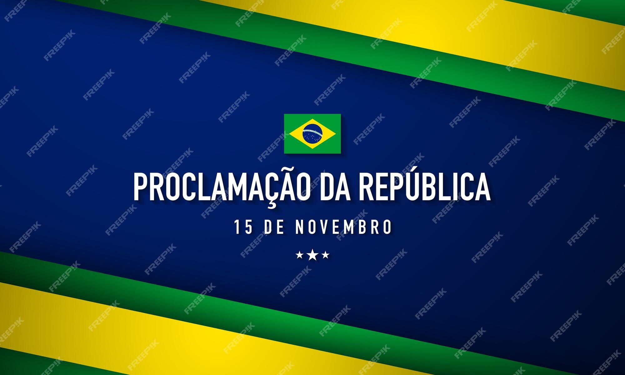 Premium Vector  Proclamation of the republic brazil republic day post with  flag proclamação da república