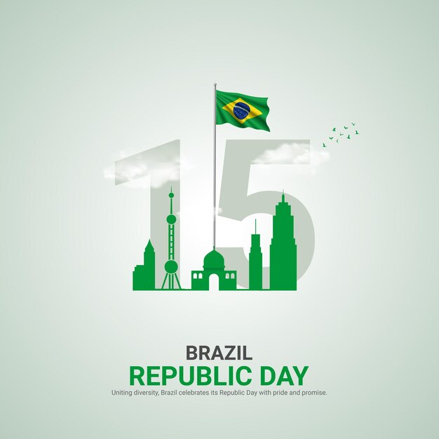 brazil republic day brazil republic day creative ads design November 15 vector 3D illustration