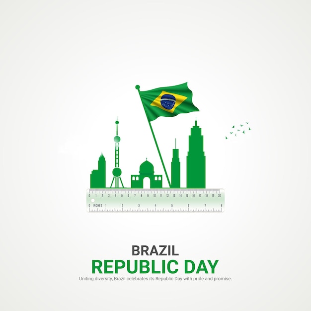 brazil republic day brazil republic day creative ads design November 15 vector 3D illustration