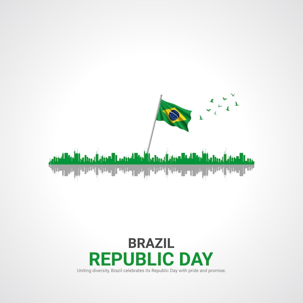 brazil republic day brazil republic day creative ads design November 15 vector 3D illustration