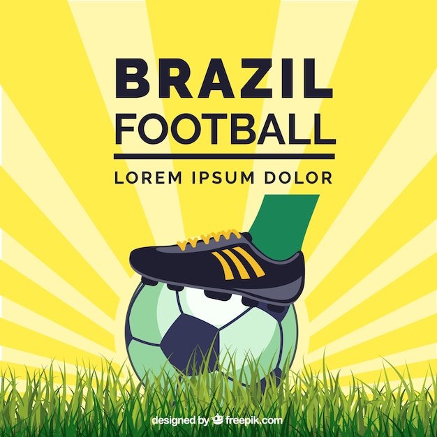 Brazil soccer ball with sunburst