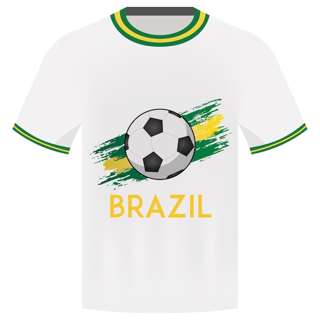 Brazil Soccer fan T Shirt with Ball and Flag theme