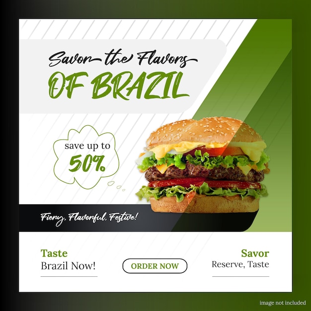 Vector brazil social media post brazil food design