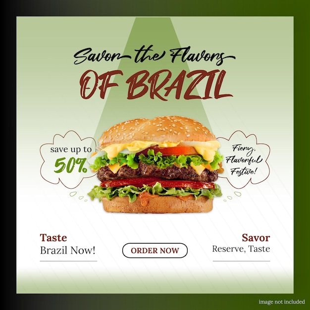 Vector brazil social media post brazil food design