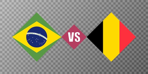 brazil vs belgium flag concept vector illustration