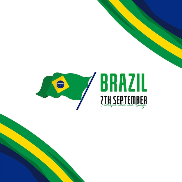 Brazil waving flag Independence day celebrations design template