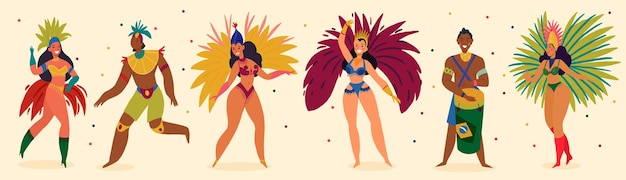 Braziliaans carnaval grote reeks pictogrammen ontwerpelementen