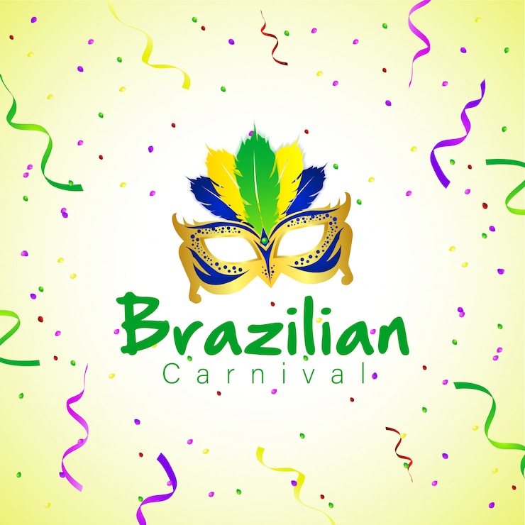 Vector braziliaans carnaval met masker