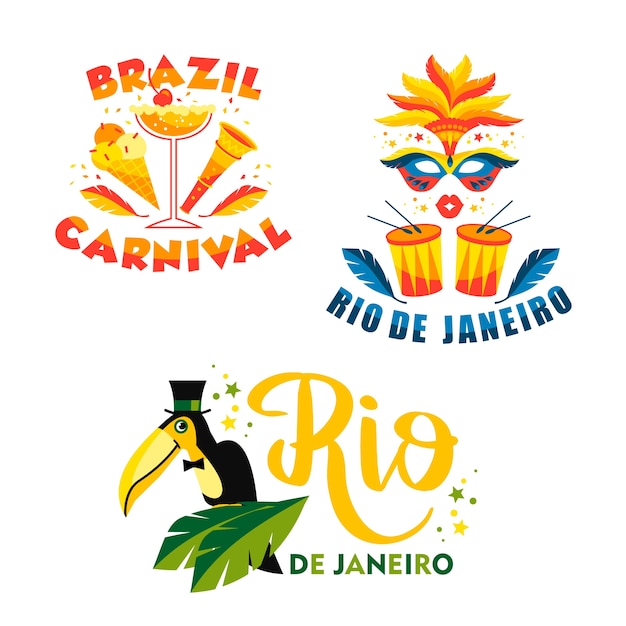 Braziliaans carnaval. set emblemen