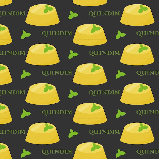 Braziliaans dessert Quindim patroon Vector illustratie