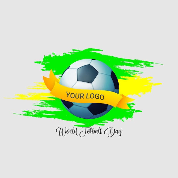 Braziliaans voetballogo professioneel logo in vlakke stijl, voetbal en schild met sterren. sport spel