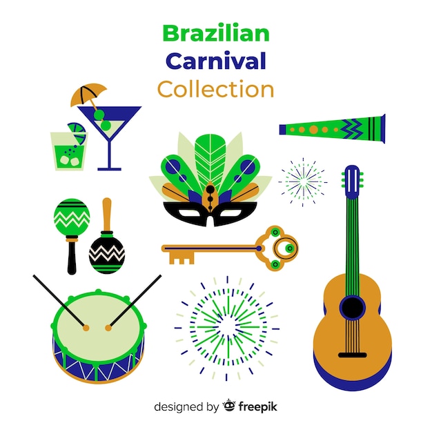 Vector braziliaanse carnaval element collectie