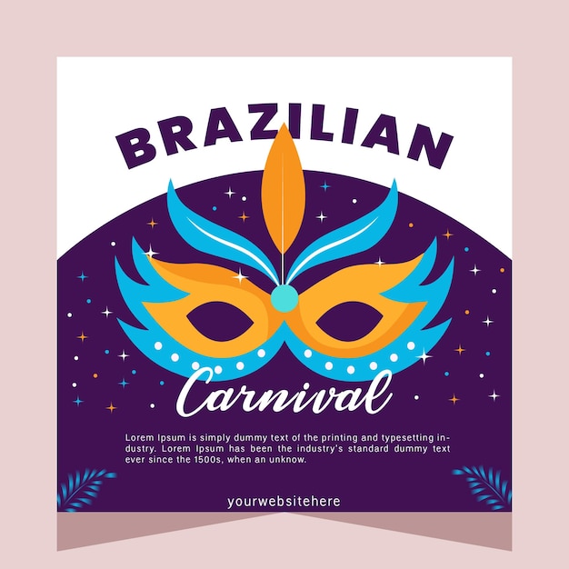 Braziliaanse carnaval social media post illustratie