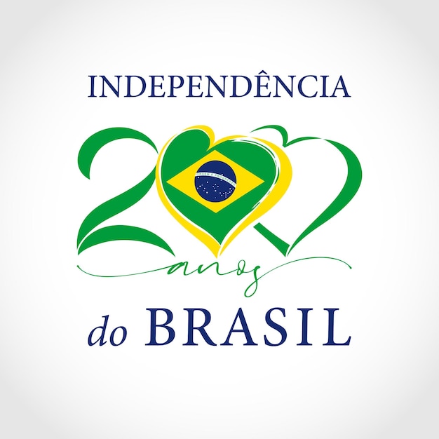 Braziliaanse Onafhankelijkheidsdag feliciteren met logo concept. Vertaling is de Onafhankelijkheidsdag van Brazilië.