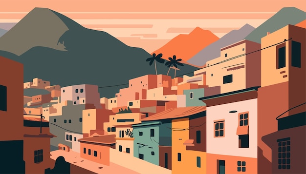 Braziliaanse steden landschap minimalistische vectorillustratie