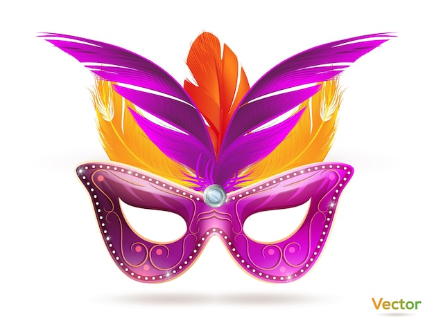 Vector brazilian carnival celebration festival feather mask design eps vector