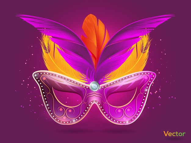 Vector brazilian carnival celebration festival feather mask design eps vector