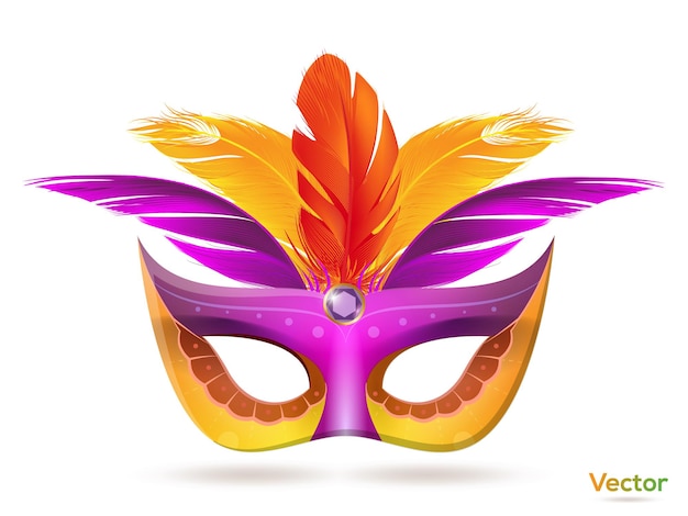 Brazilian carnival celebration festival feather mask design eps vector