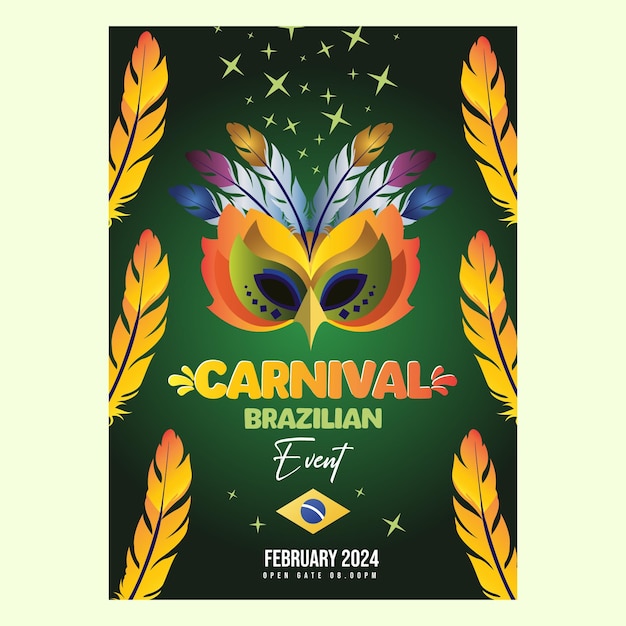 Vettore evento di carnevale brasiliano