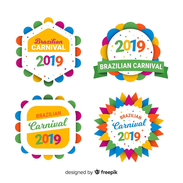 Vector brazilian carnival label collection