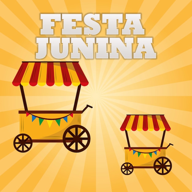 Brazilian Festa Junina Greeting Card with Social media Template