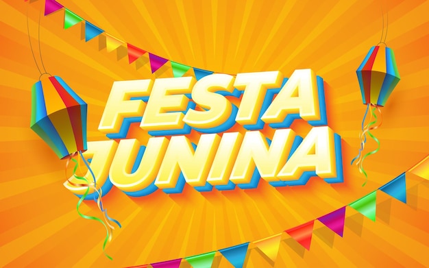 Шаблон дизайна фона бразильского фестиваля Festa Junina