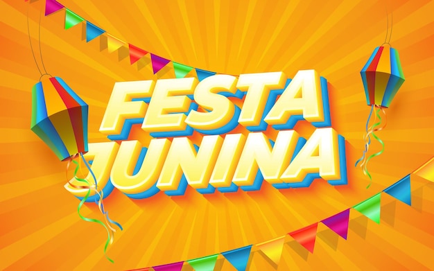 Vettore modello di progettazione di sfondo del festival brasiliano festa junina