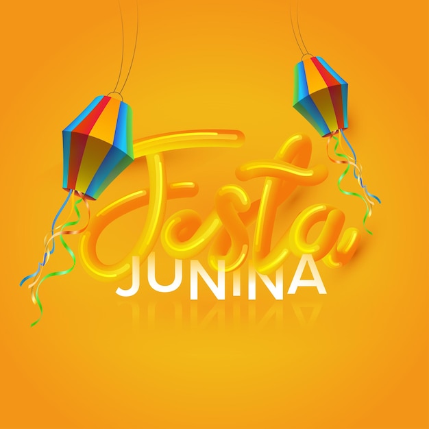 Бразильский фестиваль Festa Junina Party Background Design Template