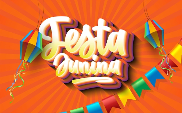 Vettore modello di progettazione dello sfondo del partito del festival brasiliano festa junina