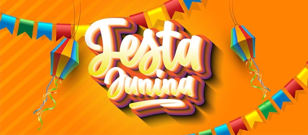 Бразильский фестиваль Festa Junina Party Background Design Template