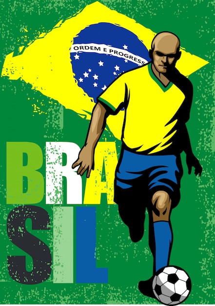 Vector brazilian football player