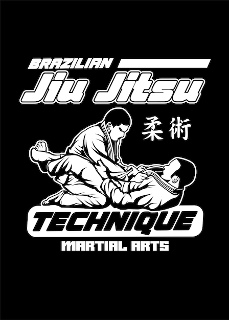 Vector brazilian jiu jitsu technique