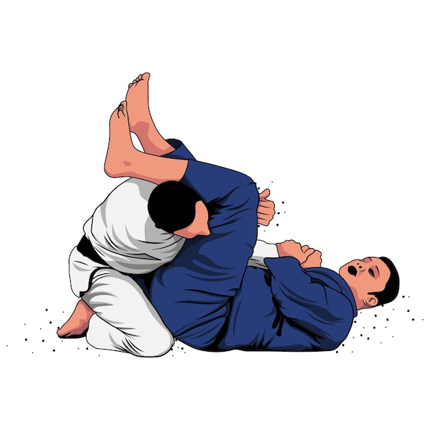 Brazilian Jiujitsu Jiujitsu technique Vector illustration designx9