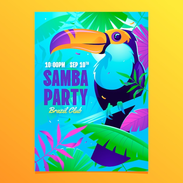 Brazilian party poster template