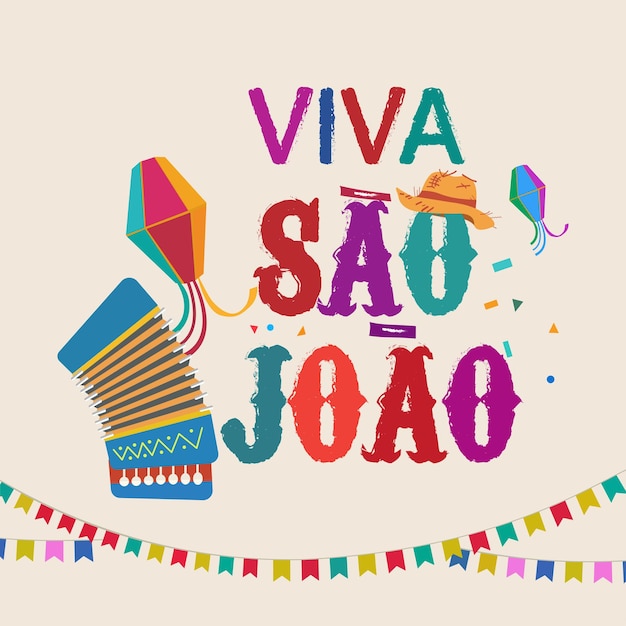 브라질 전통 축제 Festa Junina 포르투갈어 브라질어 성 요한 축제 Sao Joao 축제 타이포그래피 터 아트 2