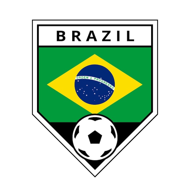 Brazilië Angled Team-badge voor voetbaltoernooi