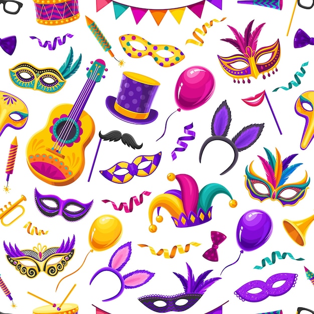 Brazilië carnaval maskers kostuum naadloze patroon