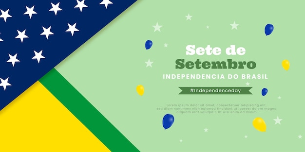 Brazilië indepence dey lichtgroene kleur sociale media posterontwerp