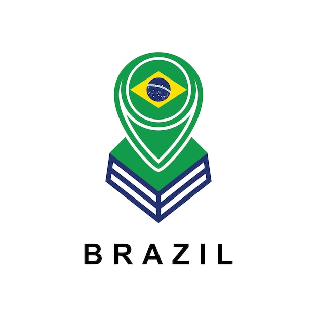 Brazilië kaart stippen logo en vlag