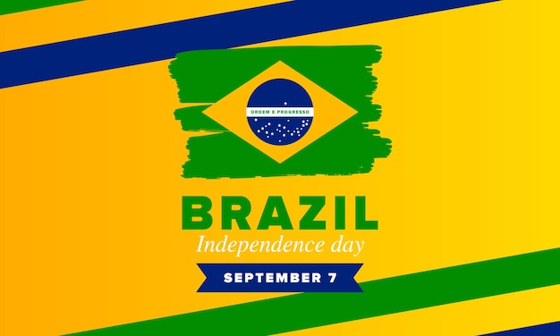 Brazilië Onafhankelijkheidsdag Nationale feestdag Vrijheidsdag 7 september Braziliaanse vlag Vector poster
