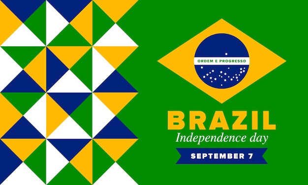 Brazilië Onafhankelijkheidsdag Nationale feestdag Vrijheidsdag 7 september Braziliaanse vlag Vector poster