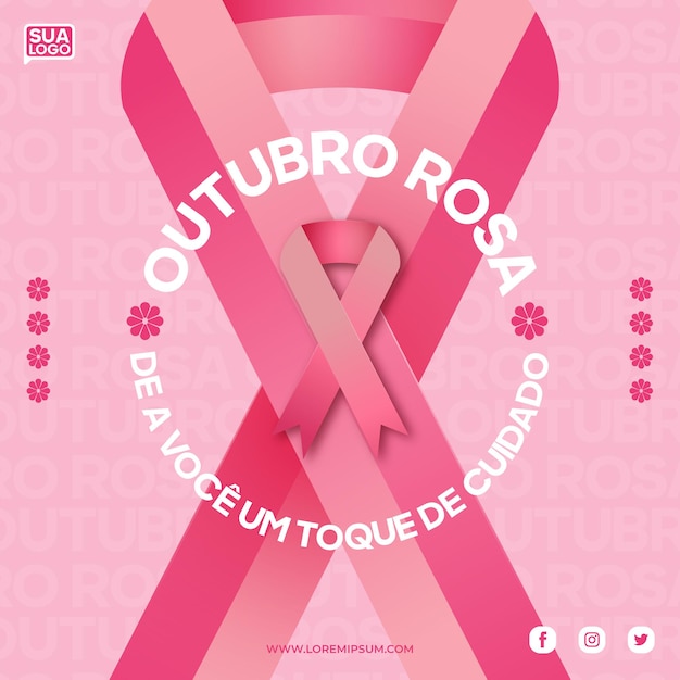 brazilië outubro rosa borstkanker bewustzijn maand na ontwerp